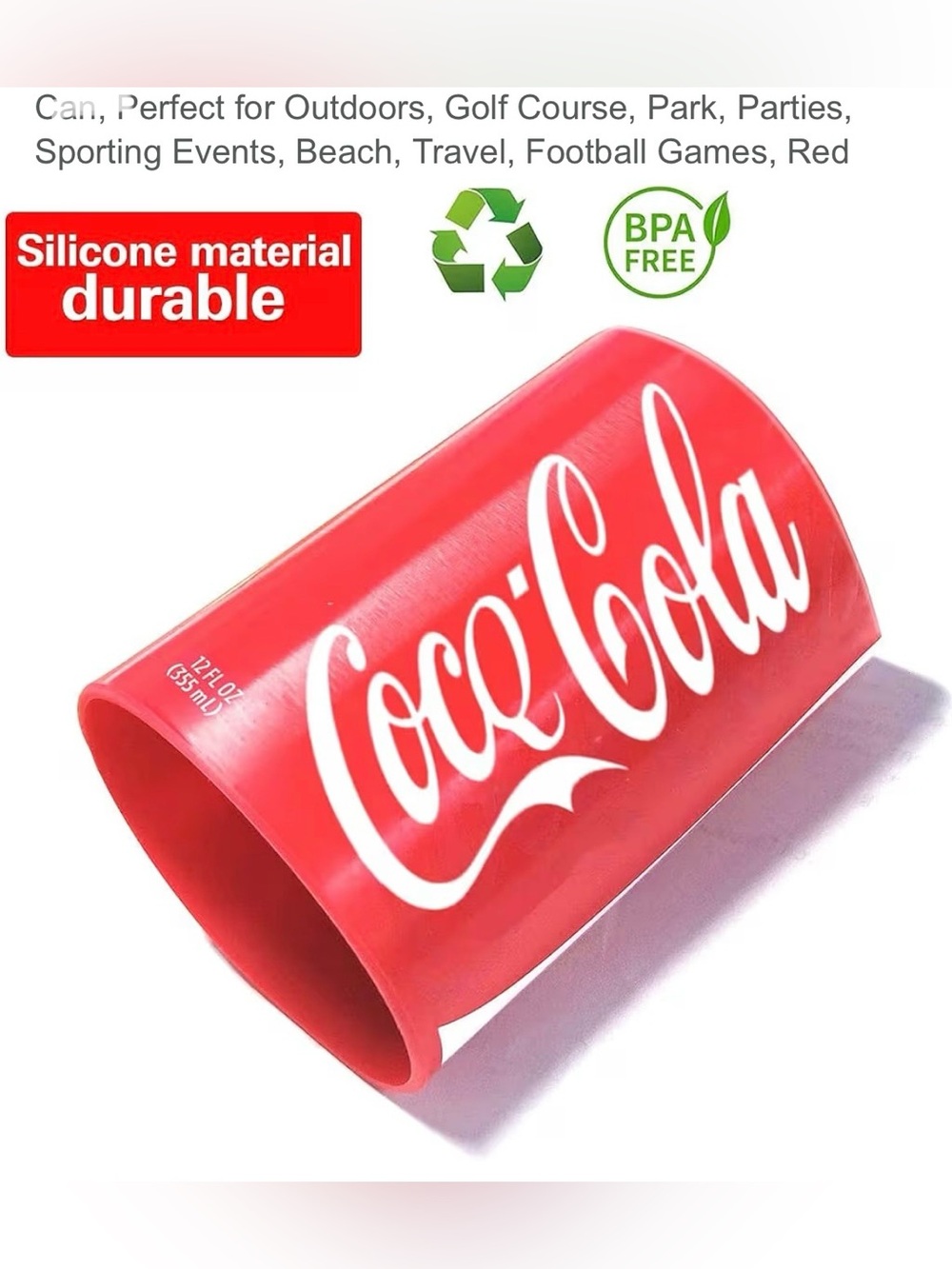 Coca-Cola Red and White Silicon Beer Can Cover